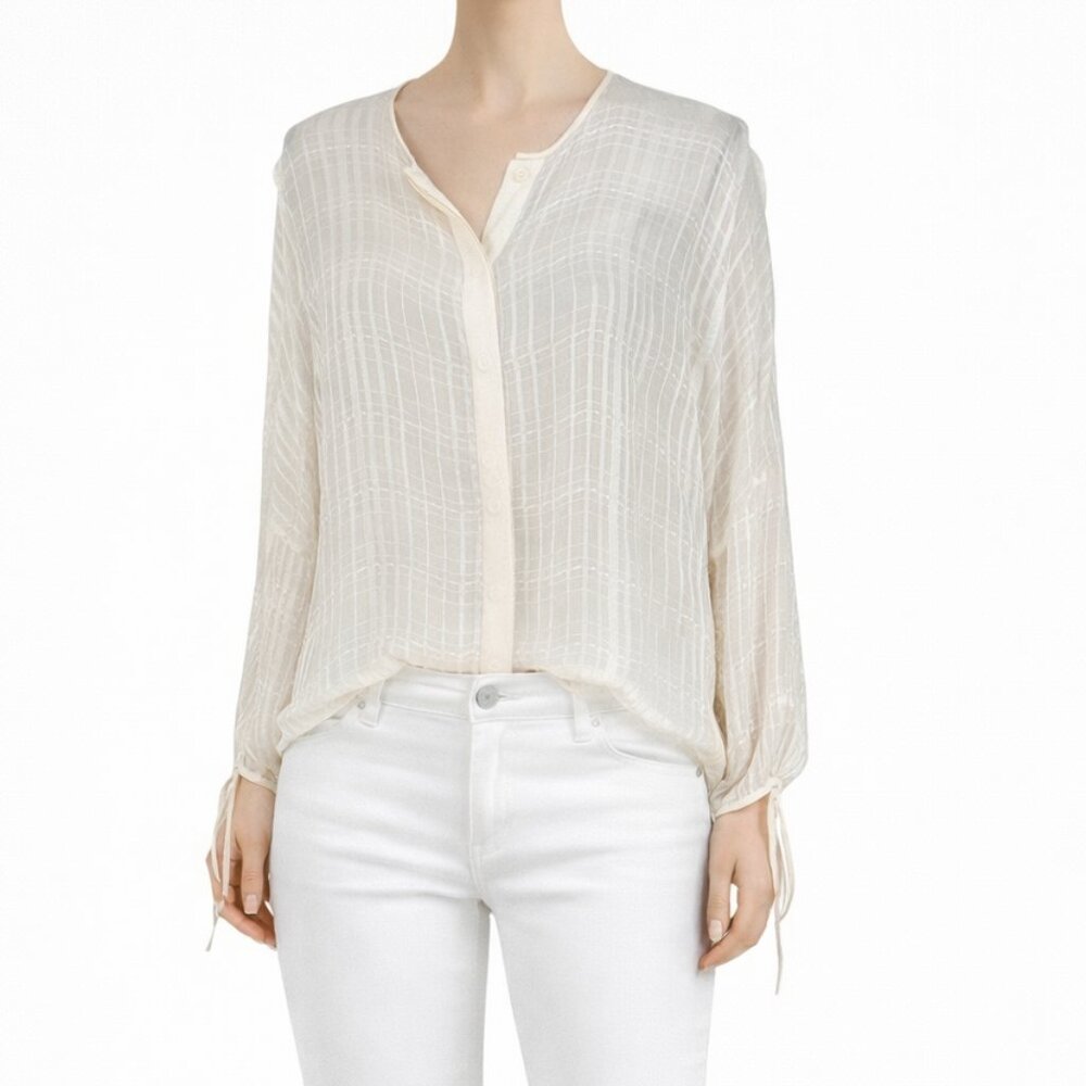 Etro silk sheer beige blouse size 48